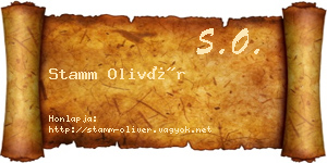 Stamm Olivér névjegykártya